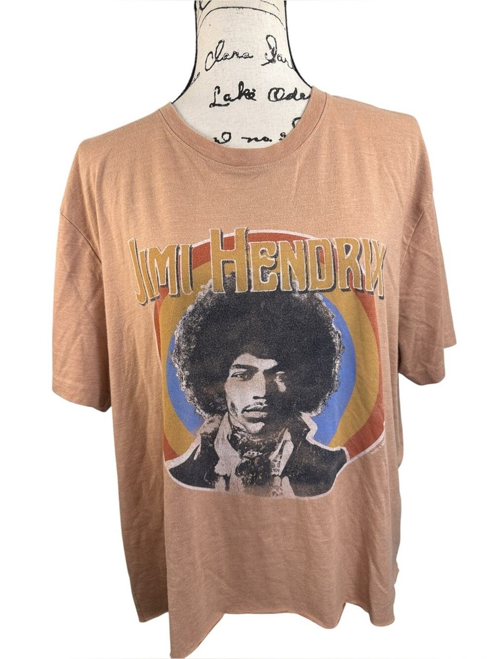 Lucky Brand Jimi Hendrix Graphic Tee - Tan Retro Band Shirt size XL